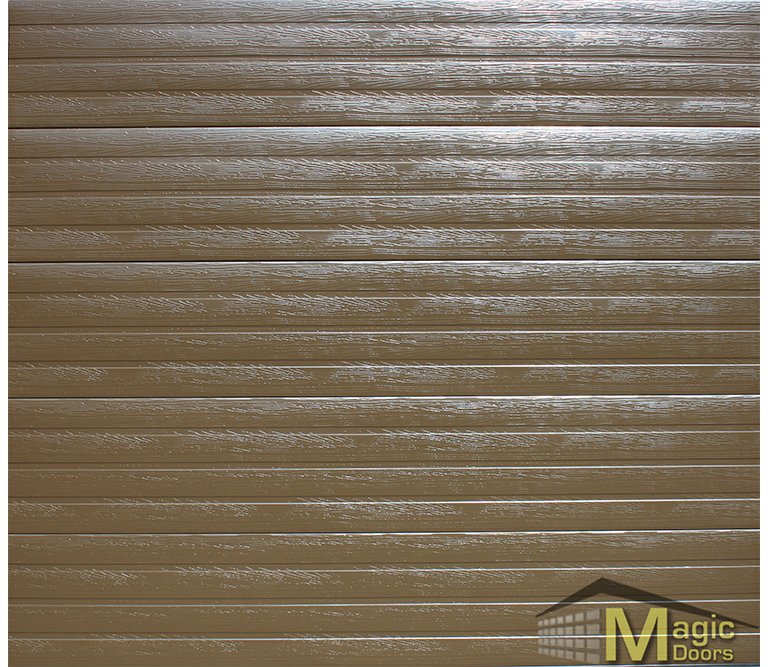 Single garage door aluzinc bronze slat